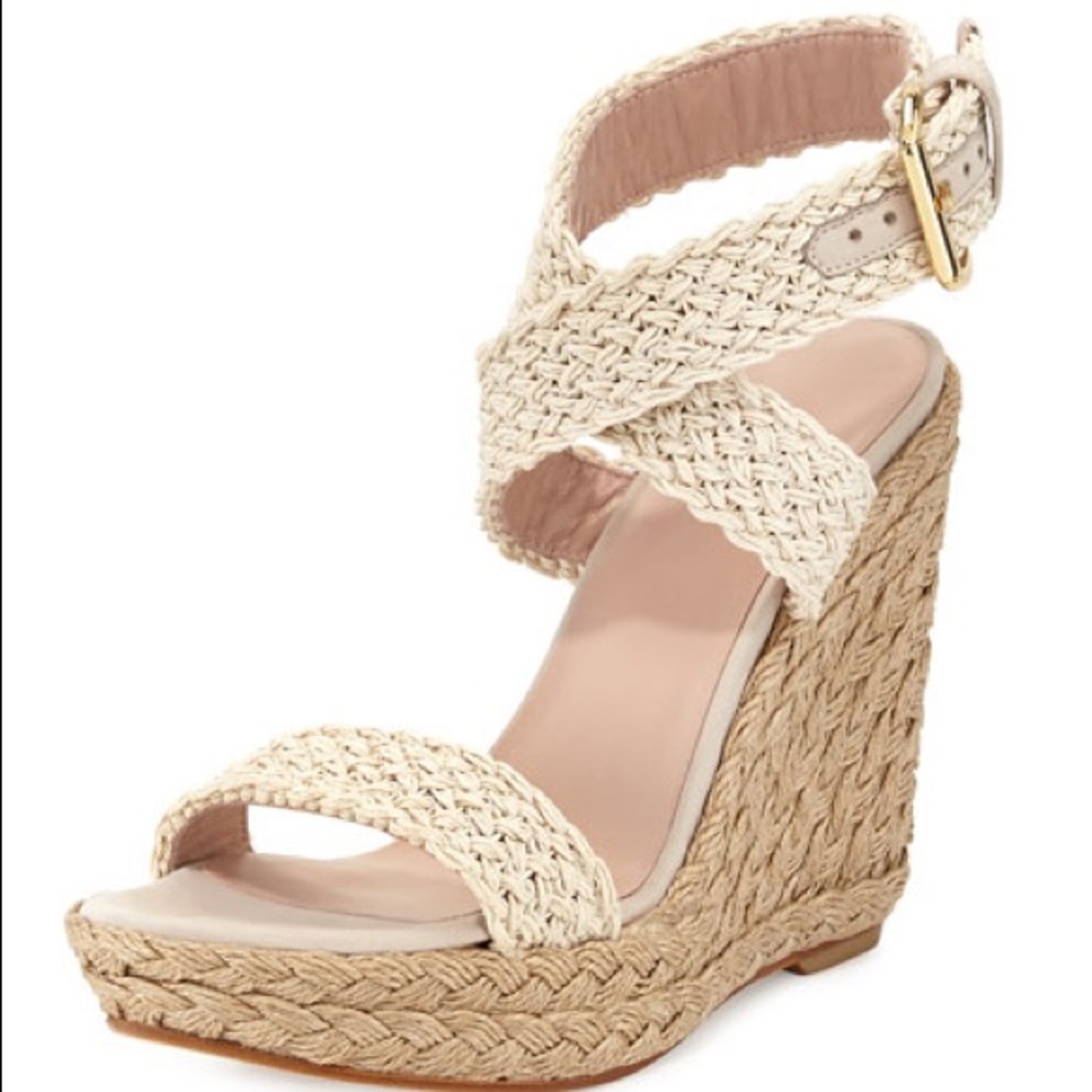 EUC Stuart Weitzman Alex Crochet Wedges sz 10